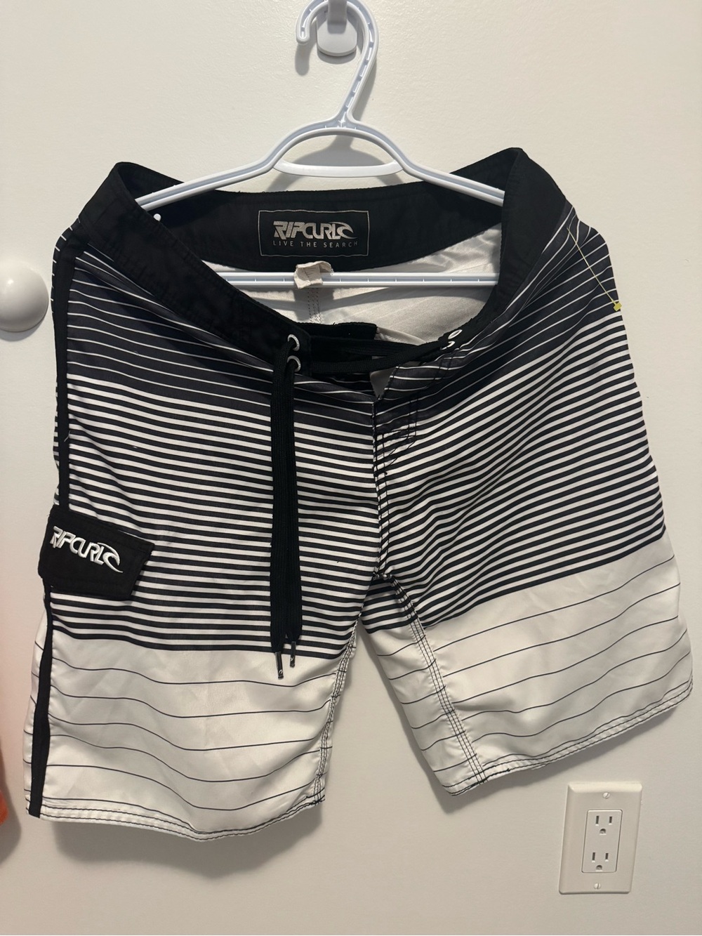 Rip Curl Men’s Black & White Striped Board Shorts